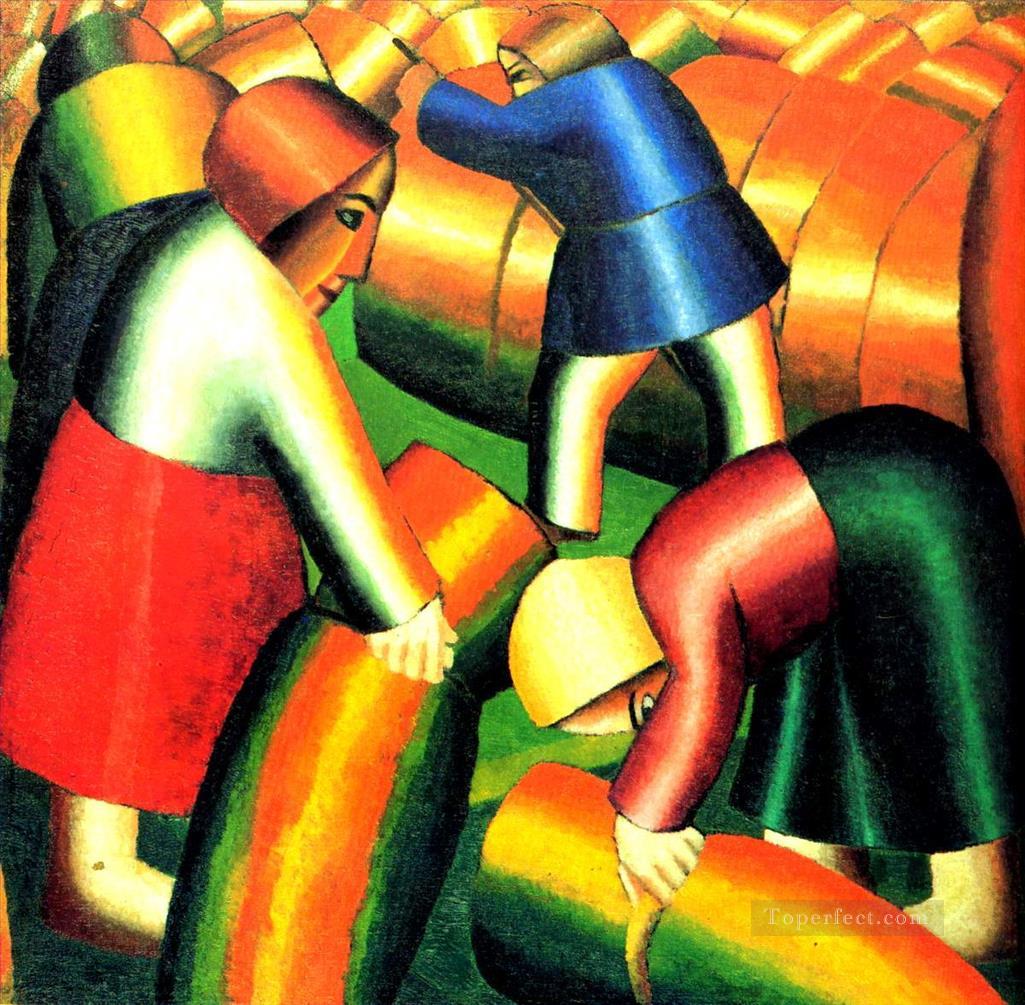 収穫物を手に入れる 1911年 カジミール・マレーヴィチ油絵
